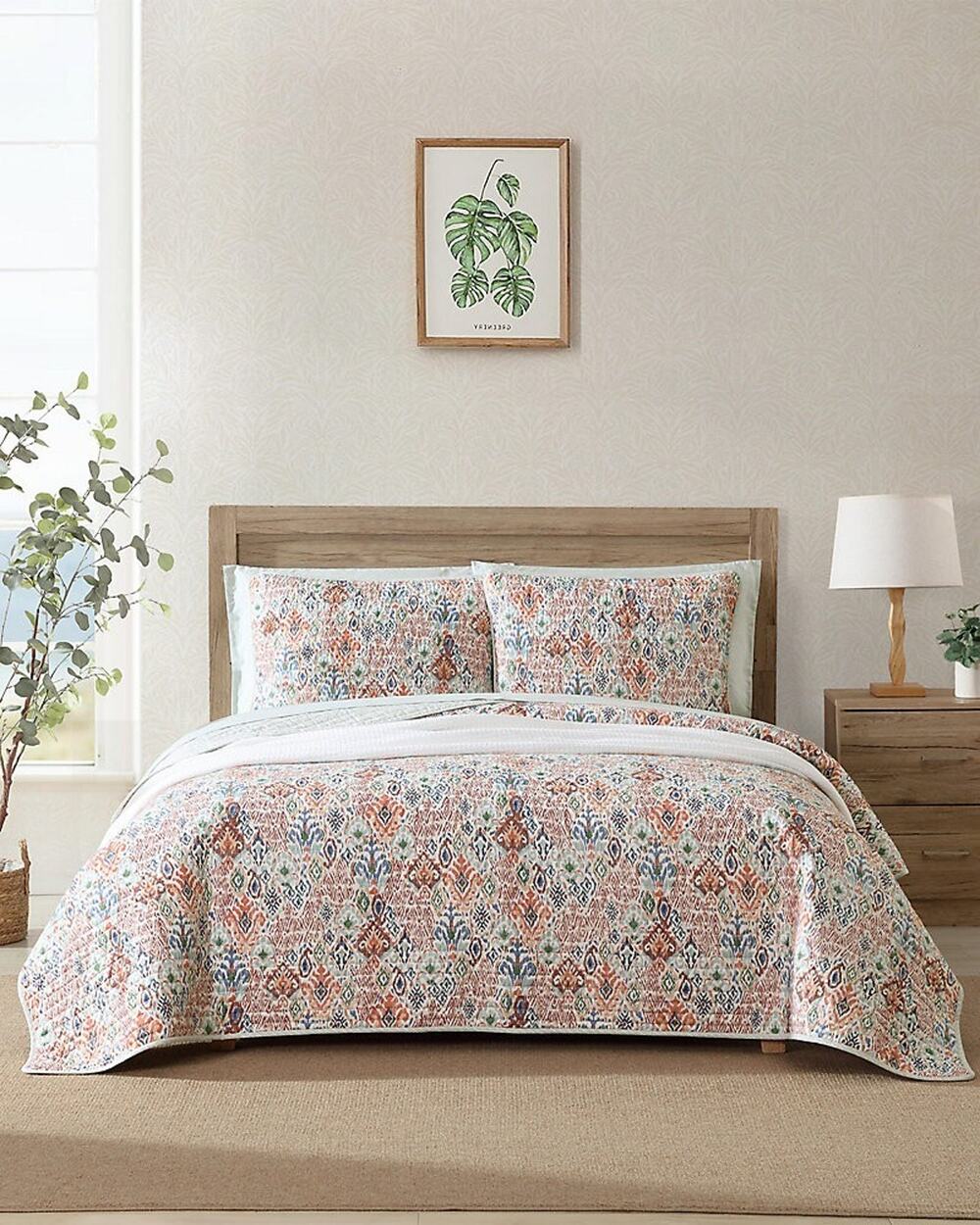 Tommy Bahama Ikat Tropics King Quilt Set 3pc Cotton Multicolor NEW